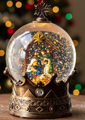 Christmas Snow Globe Lantern Nativity Crown - Lighted Musical Decor