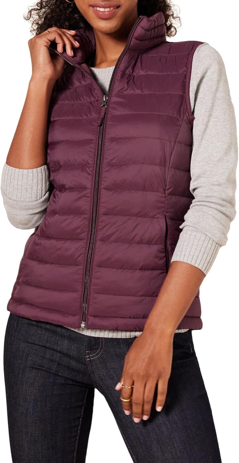 Lightweight Water-Resistant Packable Puffer Vest for Women