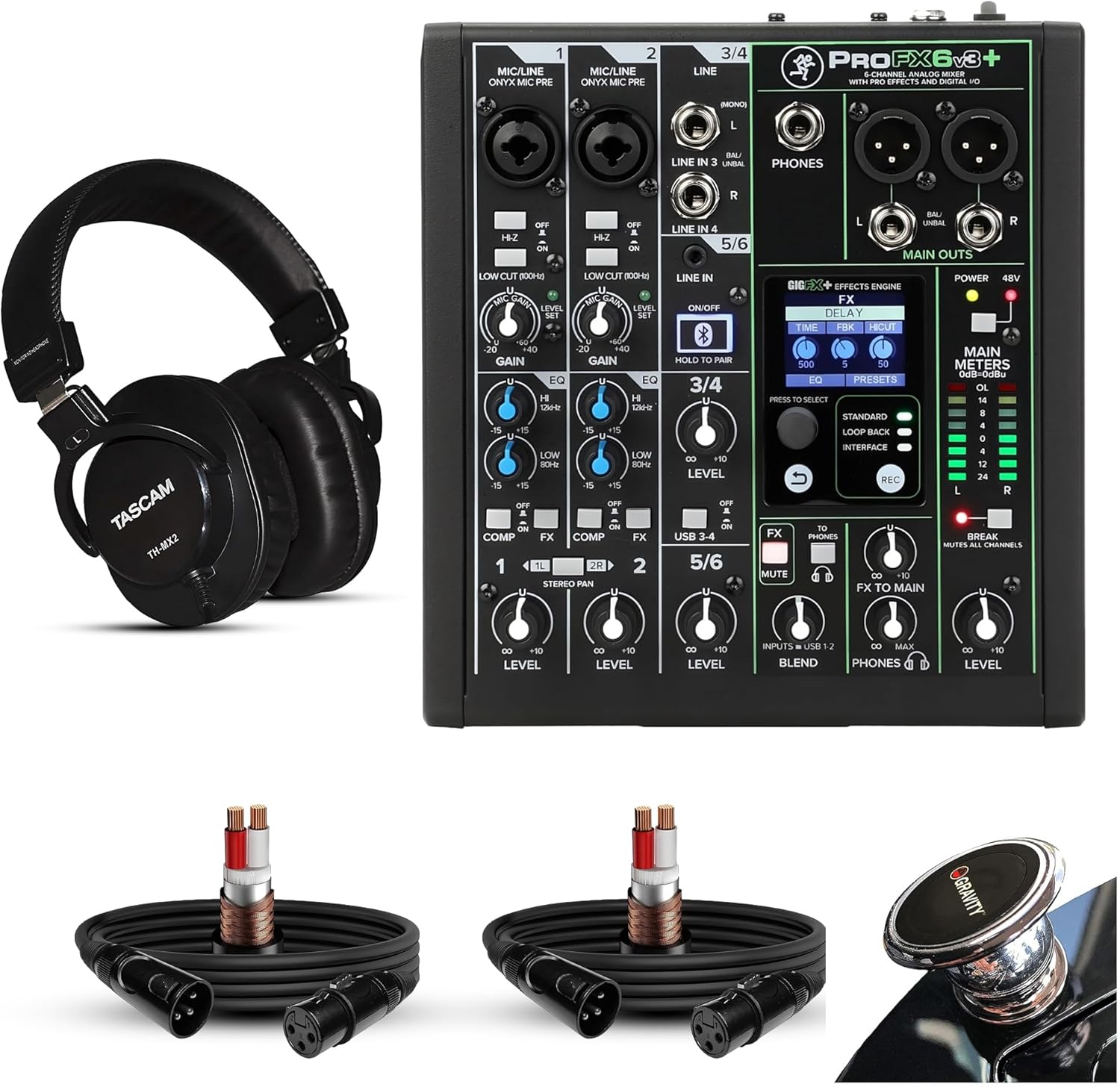 Mackie ProFX6v3+ 6-channel Mixer with Bluetooth and USB Bundle
