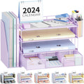 Paper Clip Holders Desk Organizers and Accessories - 4-Tier Tray Desk