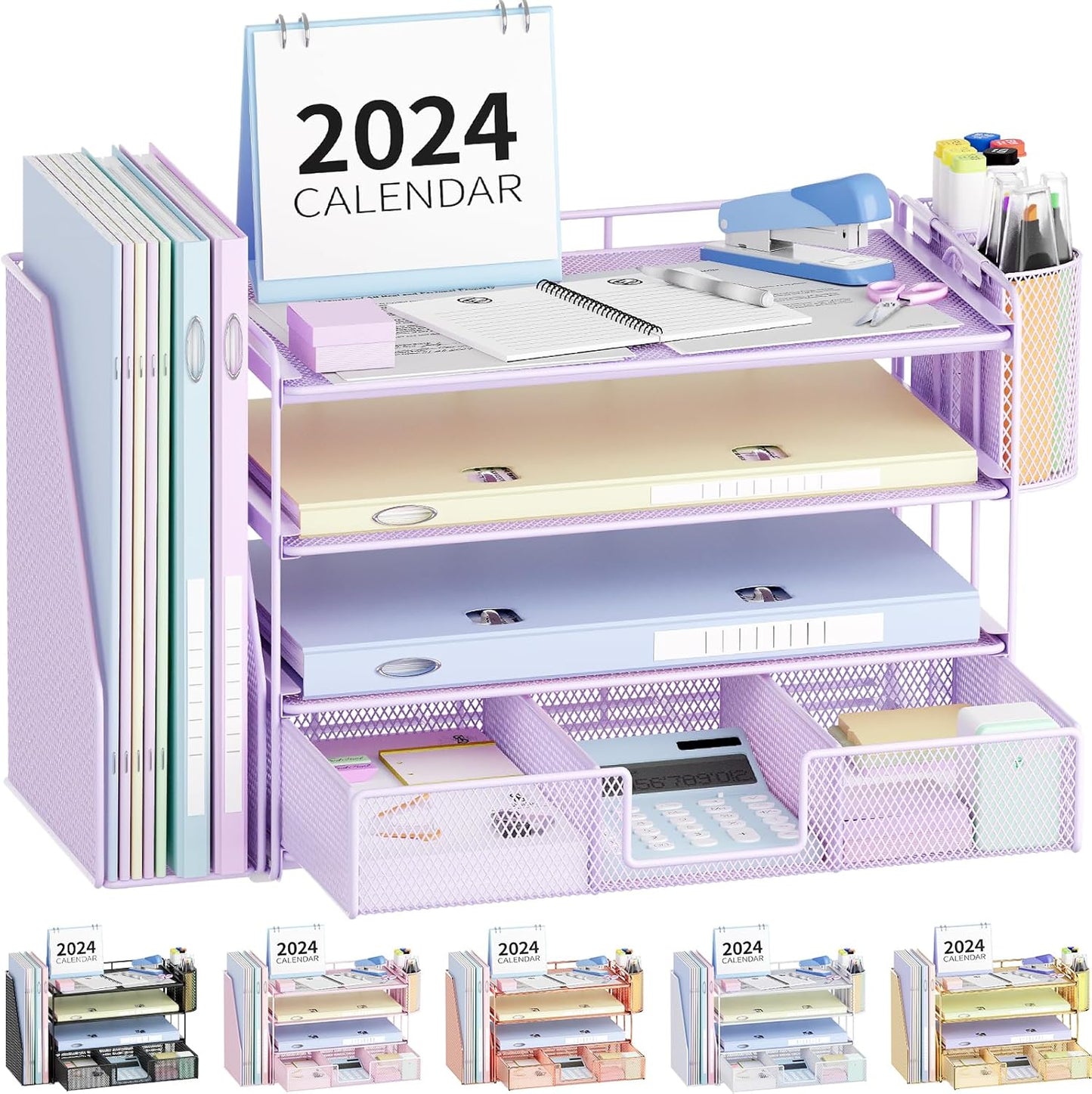 OPNICE Purple Desk Organizer Set - Streamline Your Workspace!