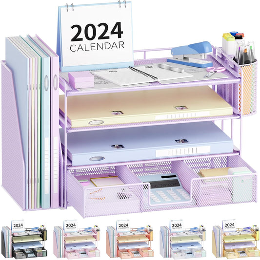 OPNICE Purple Desk Organizer Set - Streamline Your Workspace!