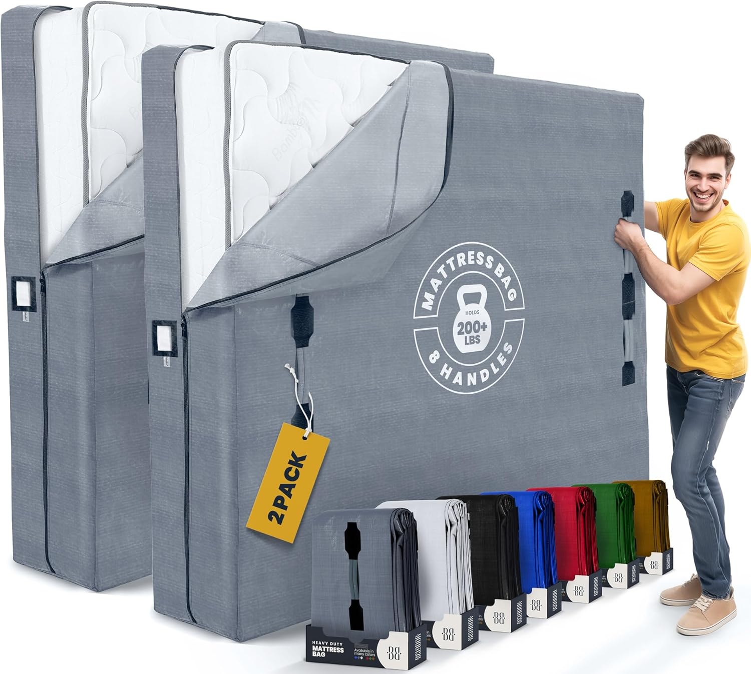 Cali King Mattress Bags - Durable Reusable Storage Solution