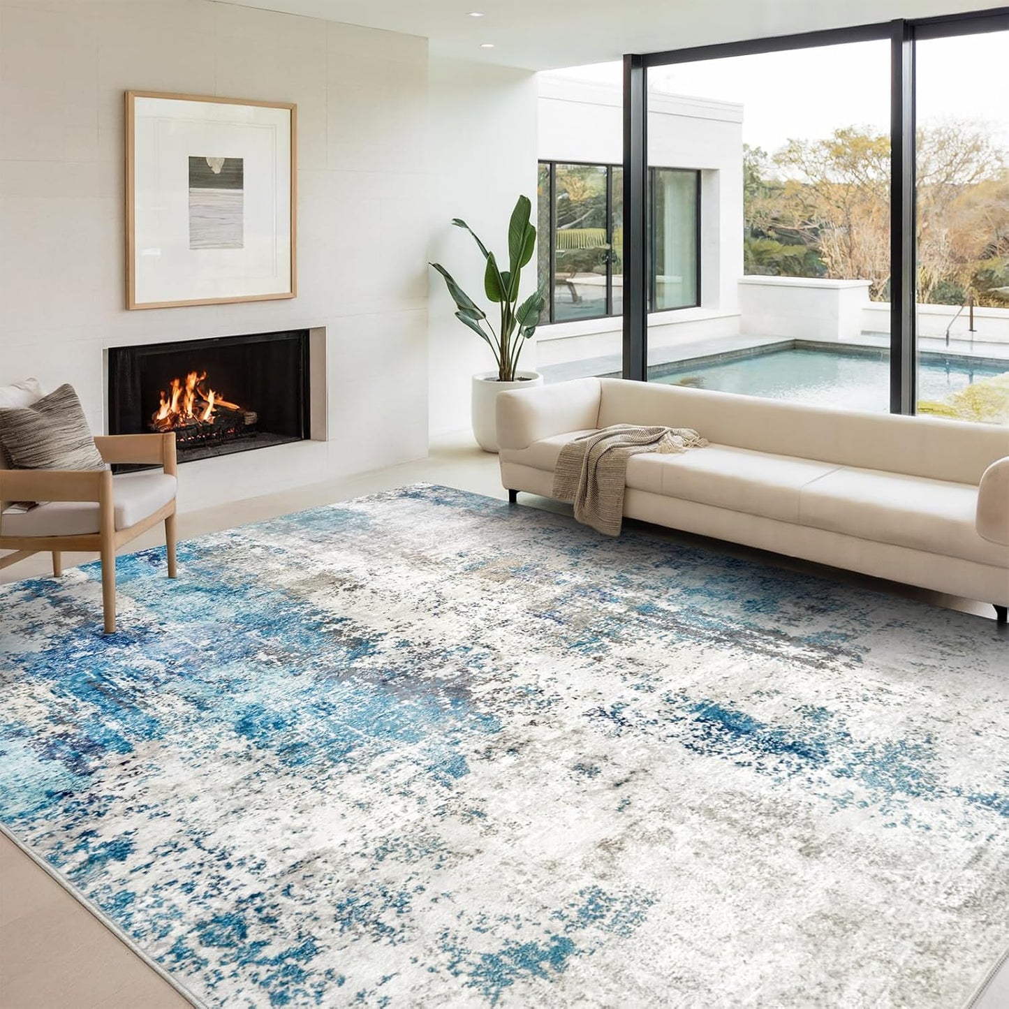 Extra Large Washable Area Rug for Living Room 10x14 Soft Carpet
