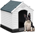 Large Plastic Dog House Outdoor Indoor Doghouse - Weather Resistant