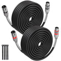 XLR Cables 100FT 2 Pack Balanced Microphone Cable - Durable, Clean