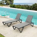Domi Pool Lounge Chairs Set of 2 - Adjustable Aluminum Chaise Lounges