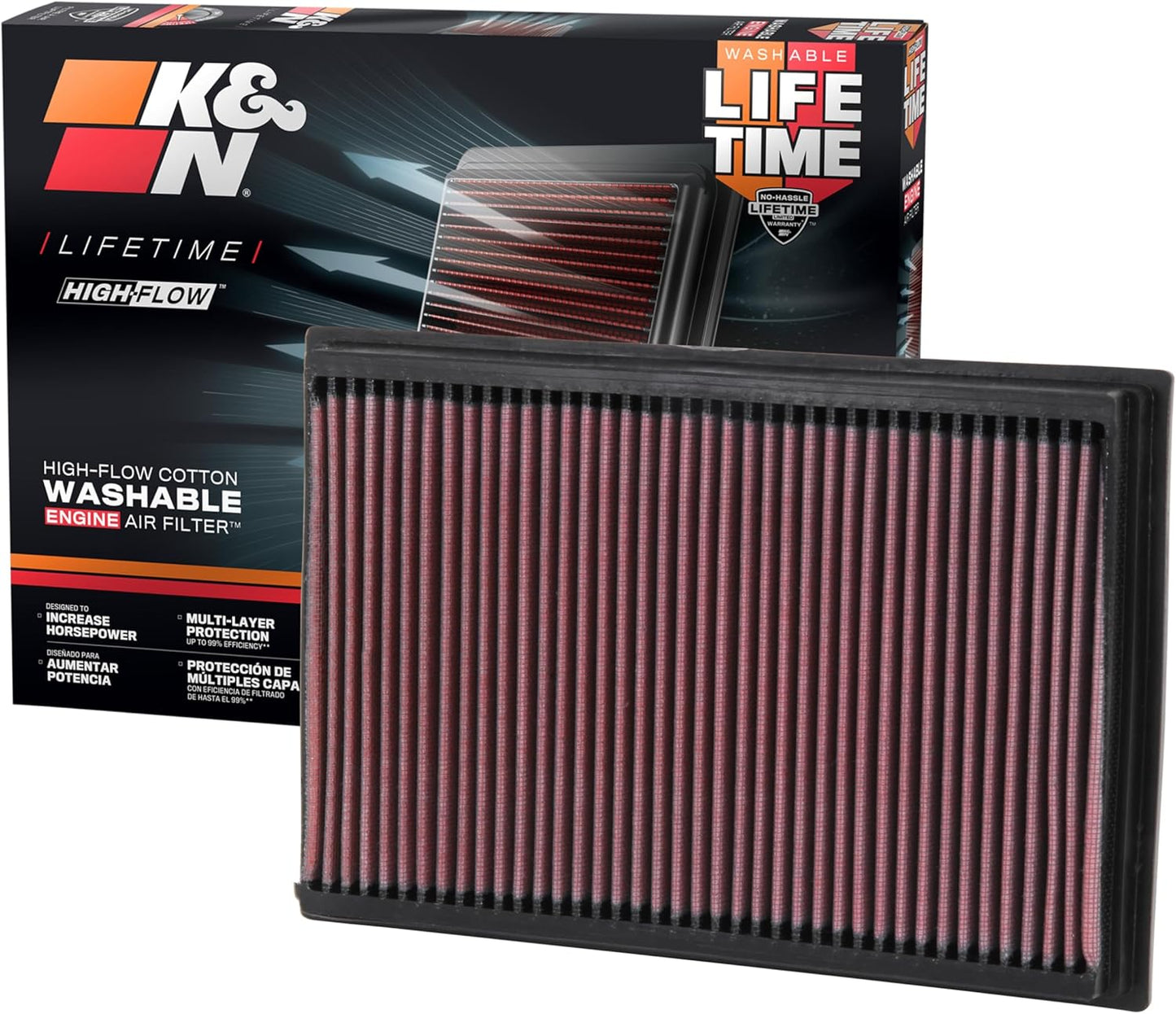 K&N High-Flow Engine Air Filter for Ford/Lincoln/Mercury Vehicles