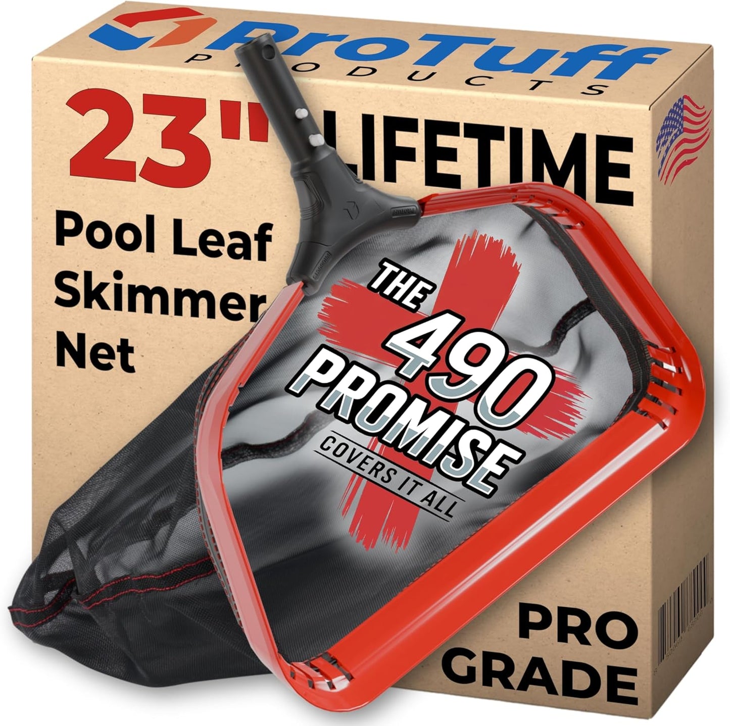 ProTuff 23in Fine Pool Net Cleans 3X Faster with EZ-Replace Design