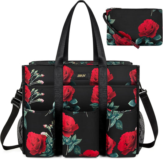 IBFUN Utility Tote Bag with 14/24 Pockets for Teachers and Work