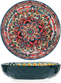 Boho Large Serving Bowls 10.2 in - Vibrant 2-Pack for Entertaining