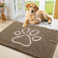 Smiry Dog Door Mat 36x24 in Camel - Absorbent Chenille Mud Trapper