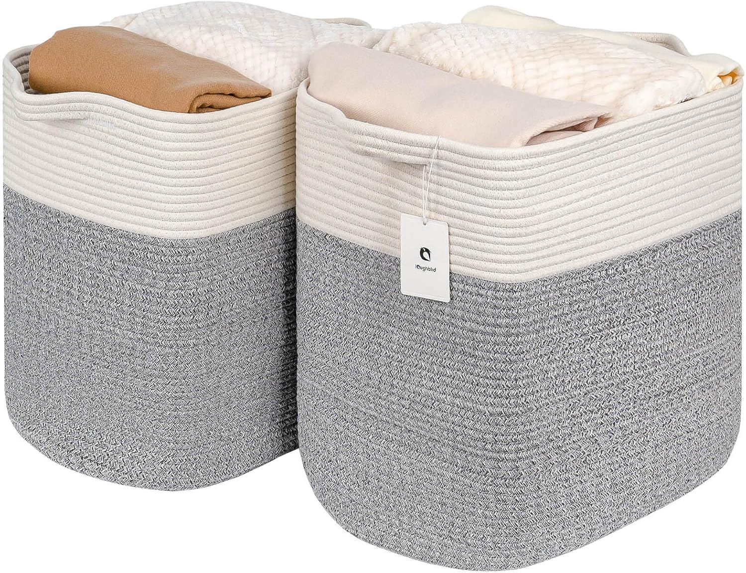Storage Baskets for Clothes - Decorative Woven Cotton Rope Baskets