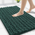 Bath Rug 30x20 in Green - Soft Chenille Absorbent Mat