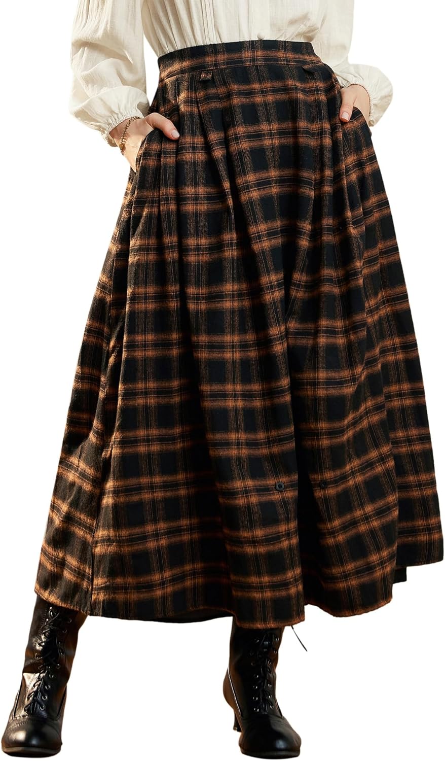 Scarlet Darkness Plaid Skirts for Women with Pockets and Style