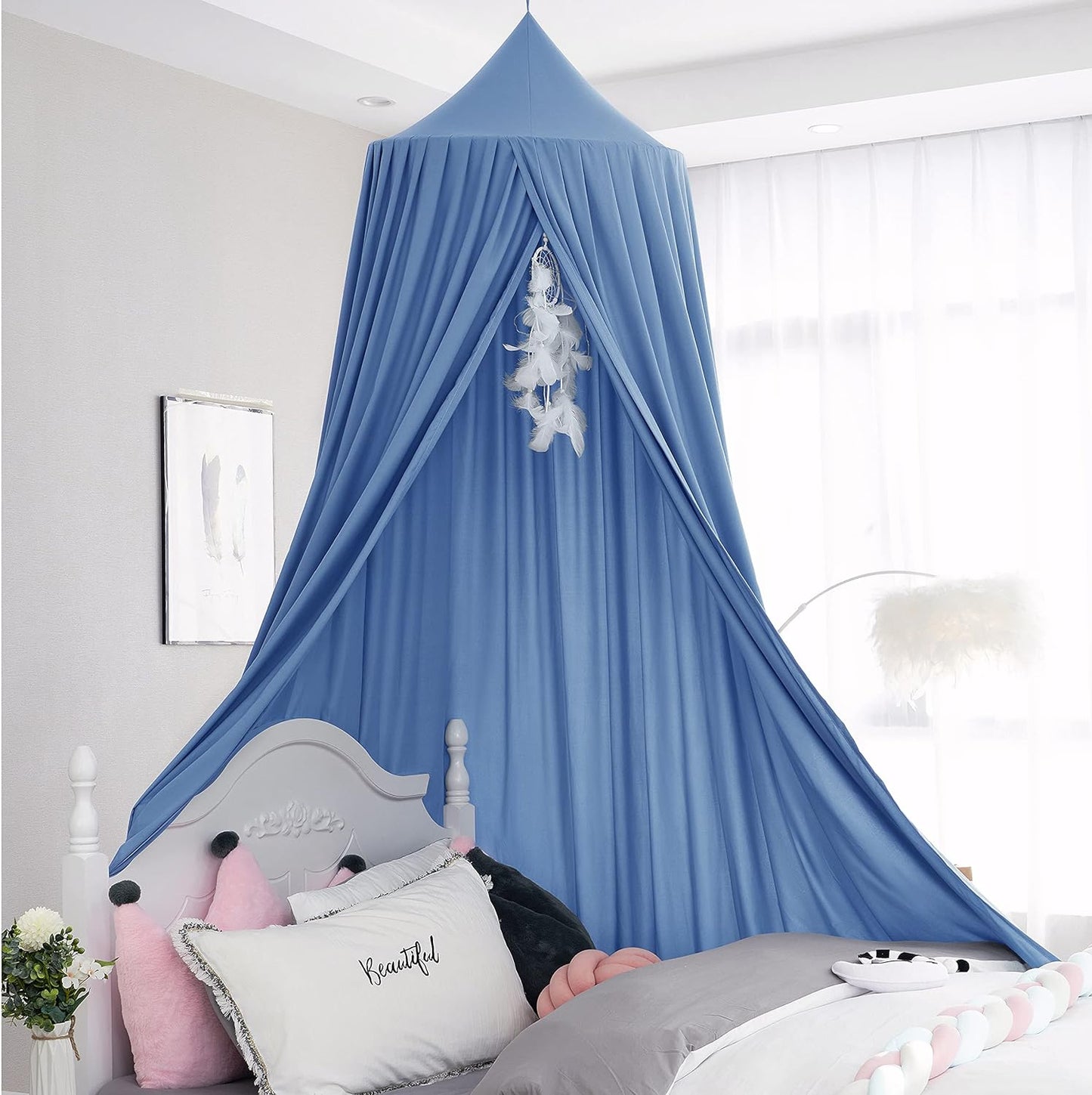 Airy Blue Kids Bed Canopy - Cozy Reading Nook