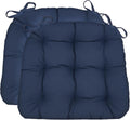Barnett Home Decor Dining Chair Cushions with Ties, 16.5 x 18 - Navy