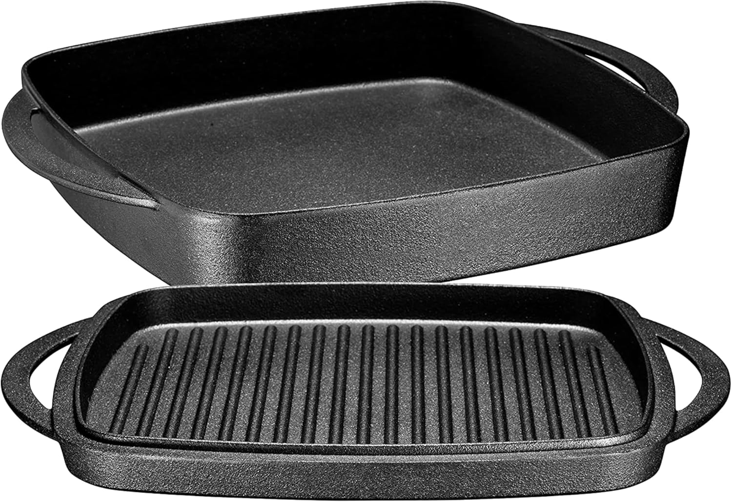 2-in-1 Pre-Seasoned Cast Iron Dutch Oven with Grill Pan Lid