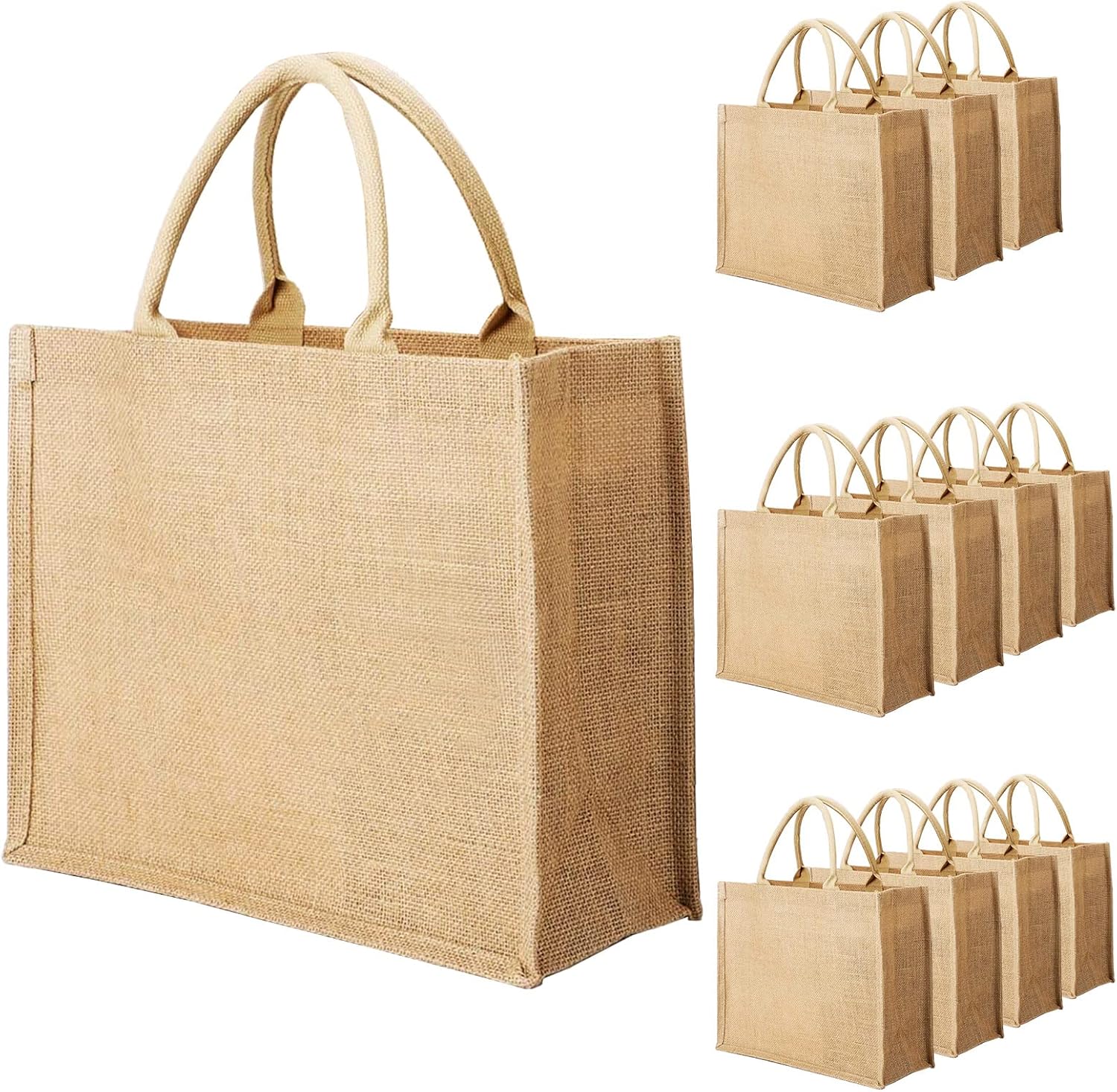 Segarty Tote Bags 12 Pack Large Burlap Reusable Gift Bags