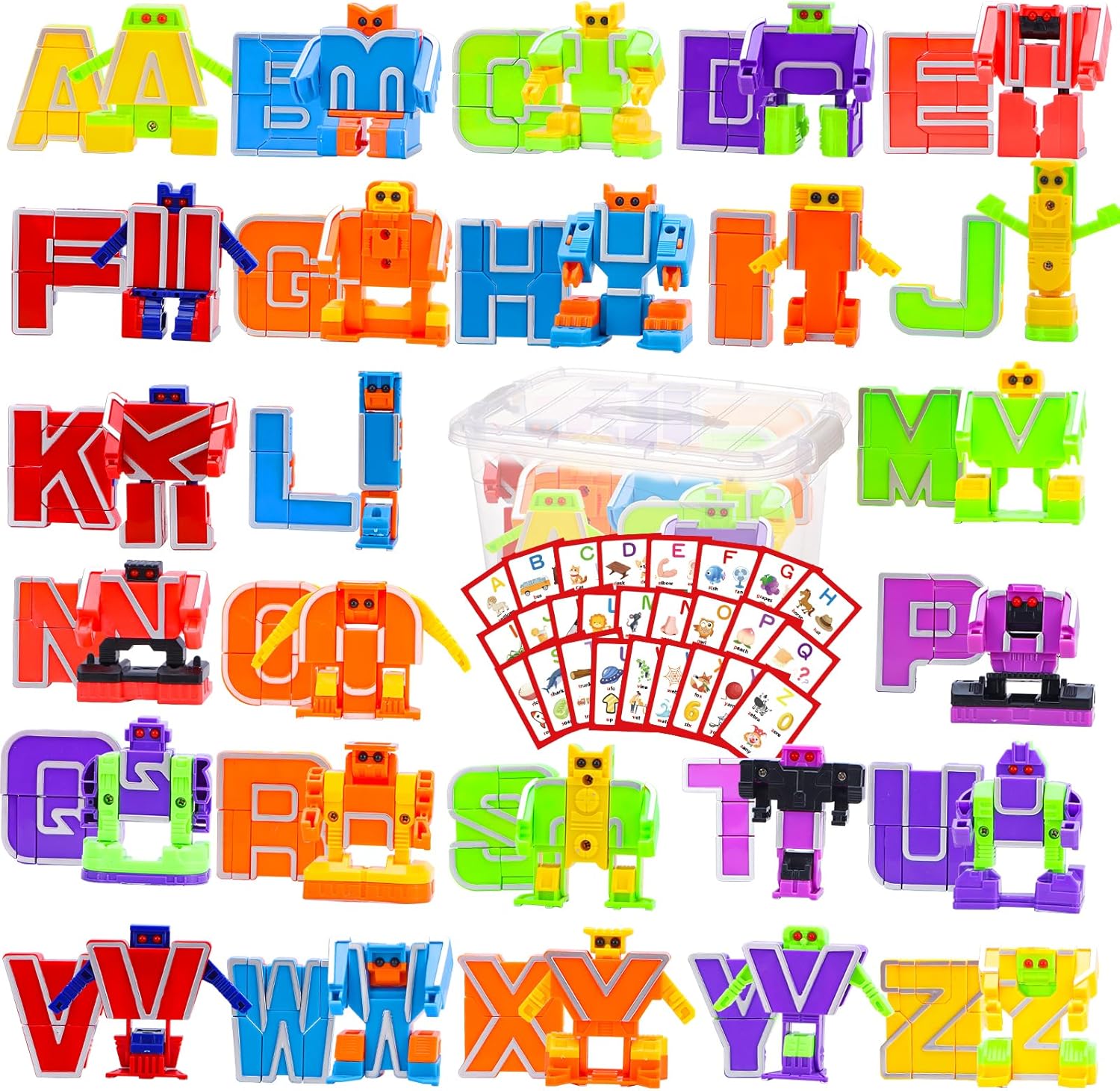 Alphabet Robots Transforming Toys for Kids Ages 3-7 Learning Fun