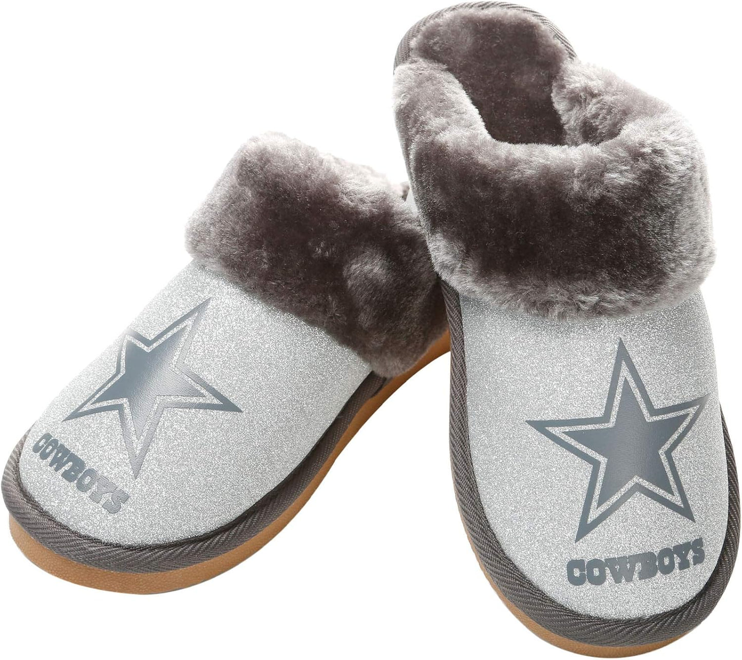 FOCO Womens NFL Team Logo Glitter Open Back Moccasin Review