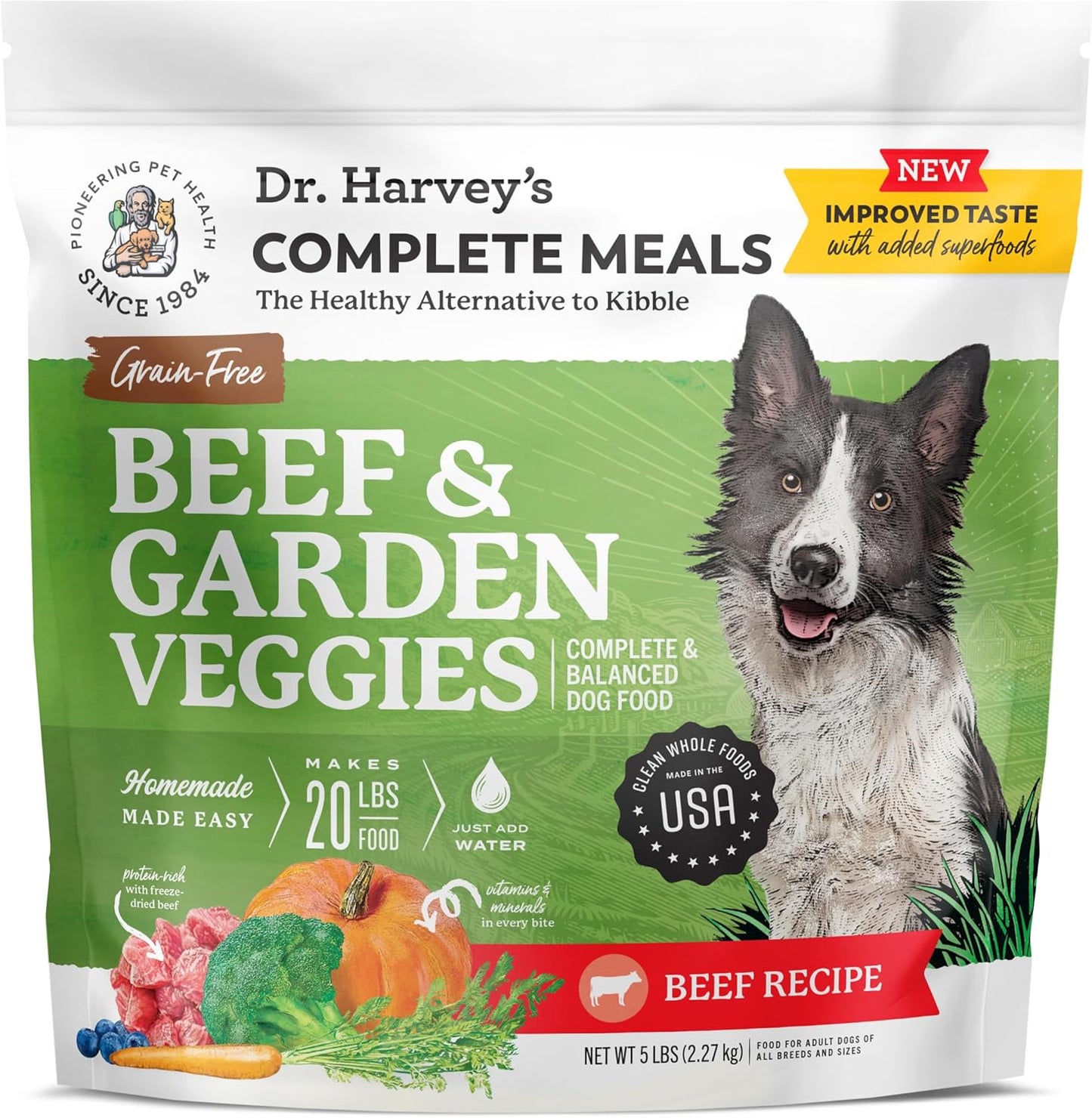 Dr. Harvey's Beef & Garden Veggies Dog Food for Healthy Pets