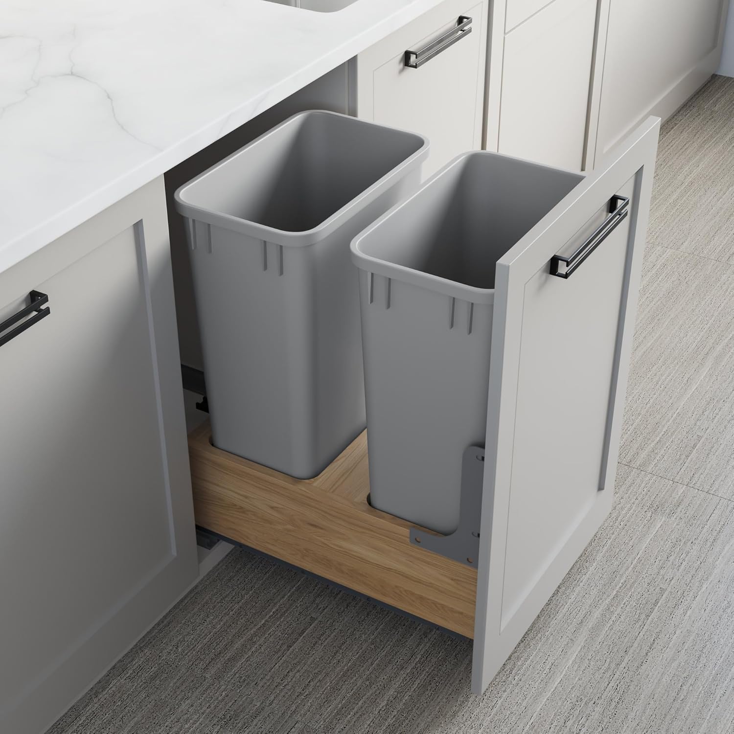 Dowell Double 50Qt Undermount Trash Pull-Out Waste Container