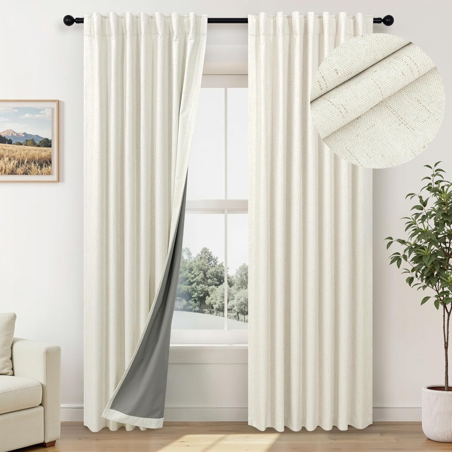 Neutral 80 Inch Nursery Blackout Curtains for Bedroom Comfort