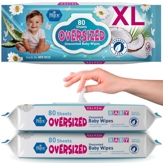 XL Baby Wipes: Gentle & Jumbo - 240 Count