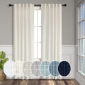 Pitalk Cream Linen Blend Curtains 38 in x 84 in - Light Filtering Semi