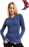 Merino Wool Base Layer Women Midweight Long Sleeve - Plush 250 g/m2