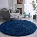 Navy Blue Round Rug Ultra-Soft Plush 7x7 Circle Area Rug - Cozy