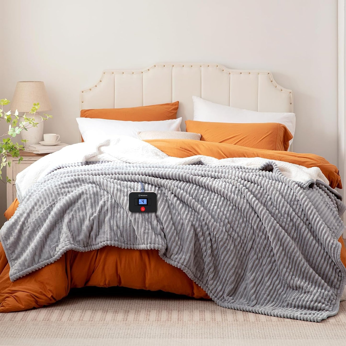 Westinghouse Electric Blanket Twin - Soft Ribbed Flannel Sherpa