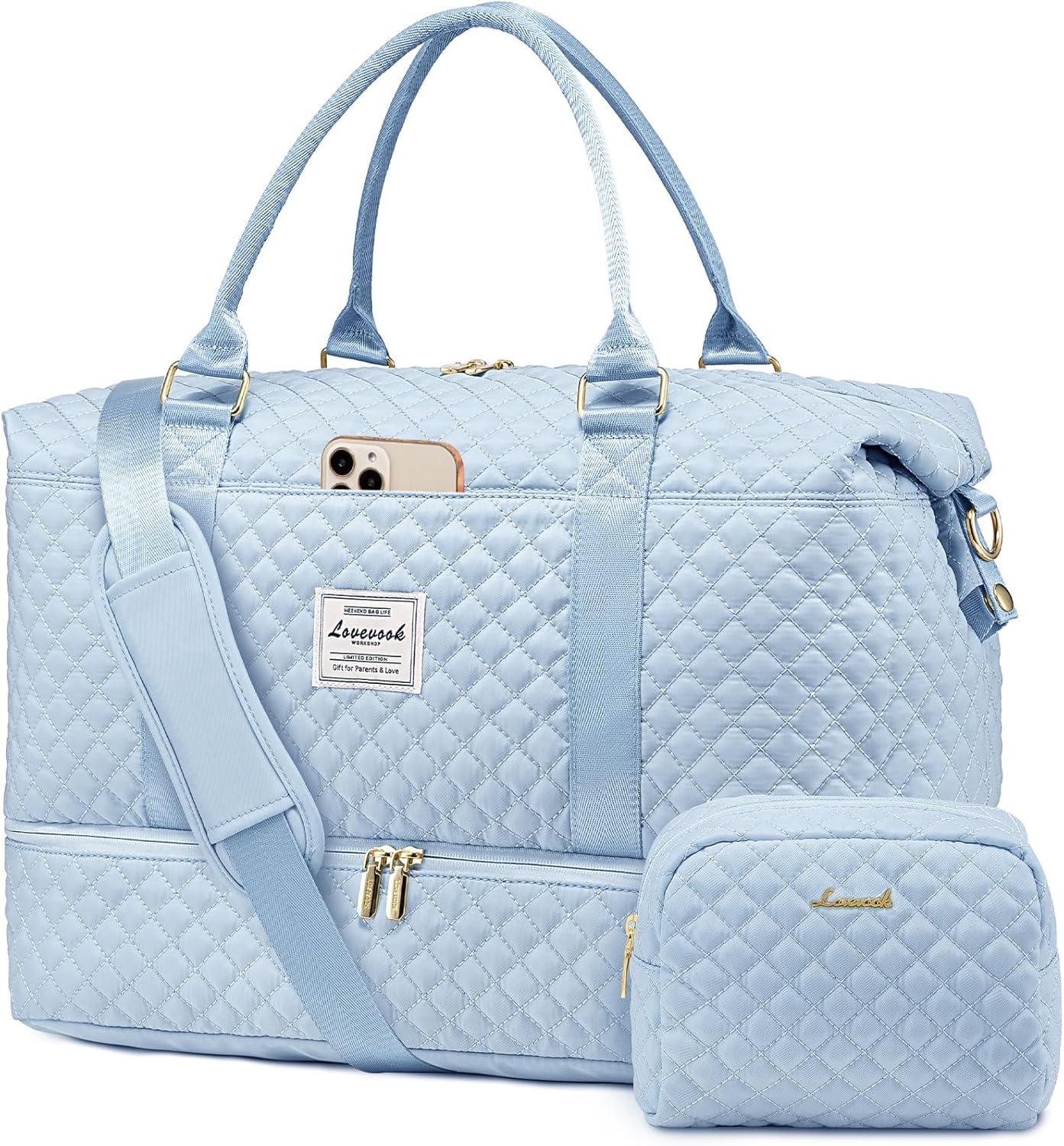 LOVEVOOK Travel Duffle Bag with Shoe Compartment for Women