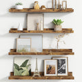 Floating Picture Ledge Shelves for Wall Set of 4 - Large 24in Display