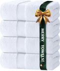 Ultra Soft White Luxury Bath Towel Set of 4 for Spa Quality Comfort
