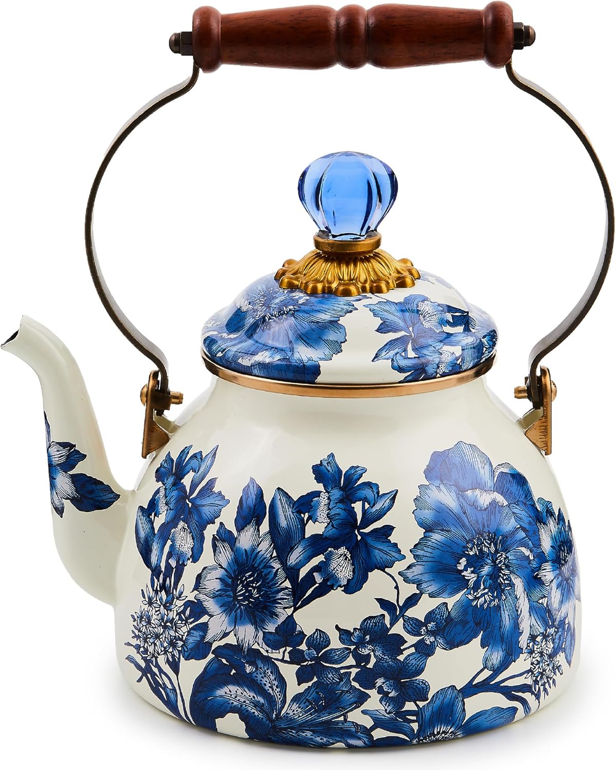 MACKENZIE-CHILDS 2-Quart Enamel Tea Kettle for Stylish Brewing