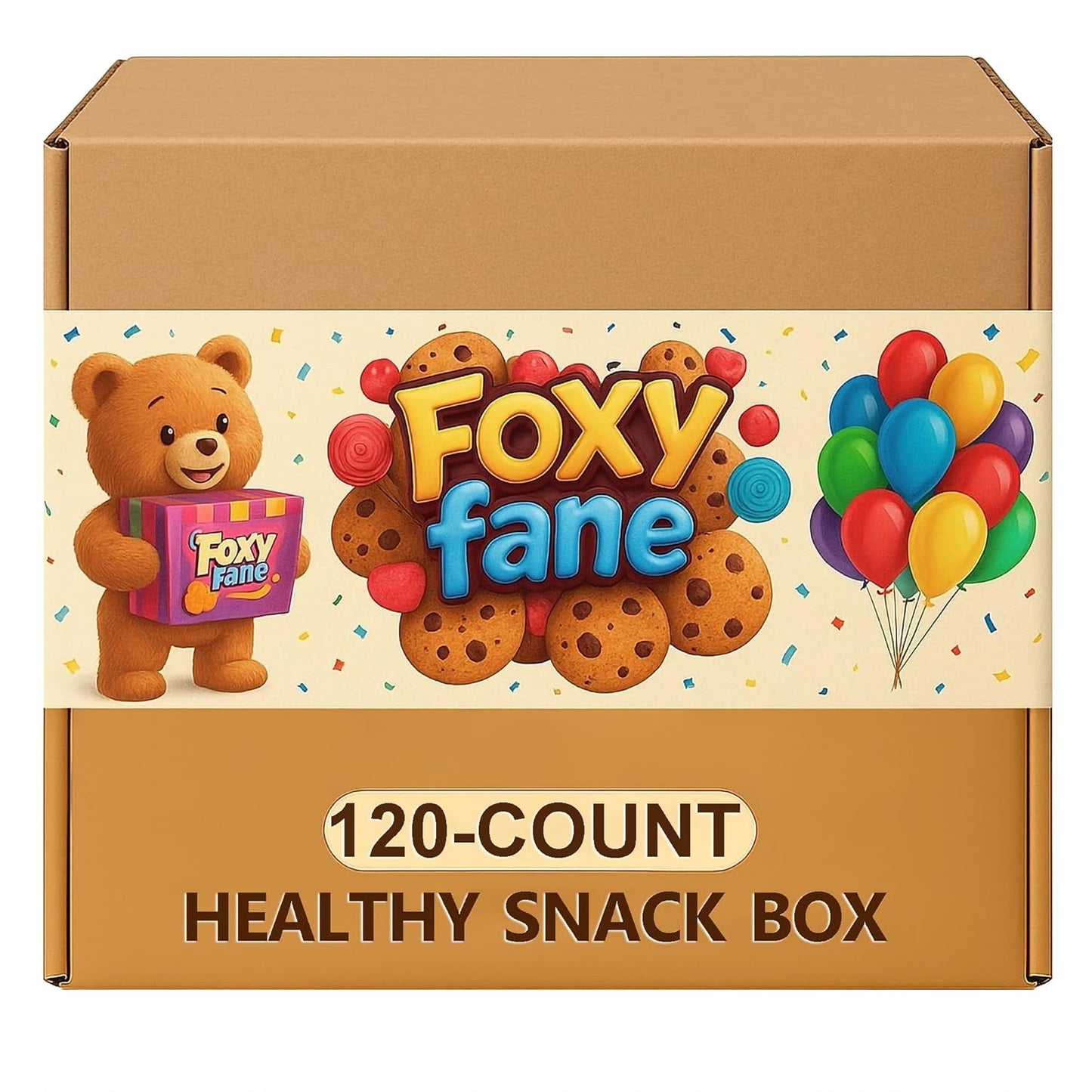 Foxy Fane 120-Count Holiday Gift Box - Perfect Snack Variety Pack