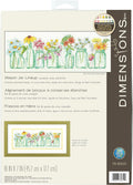 Mason Jar Counted Cross Stitch Kit - Bright Floral Wall Art