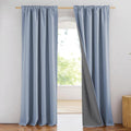 NICETOWN Full Blackout Linen Curtains 108in Length - Farmhouse Light