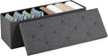 Sweetcrispy 43in Foldable Storage Ottoman Bench - Large Storage Seat