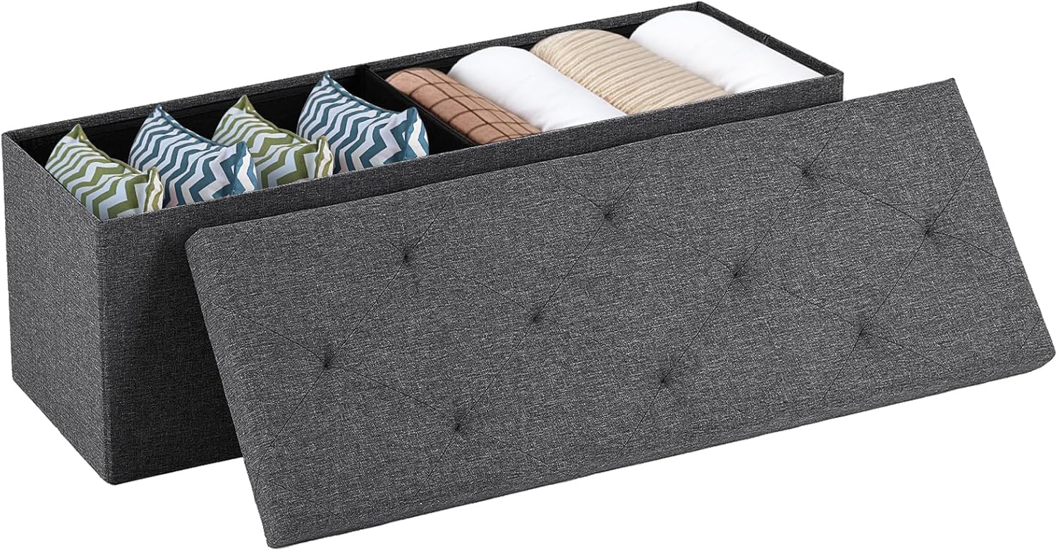 Foldable Storage Ottoman for Bedroom and Living Room Use