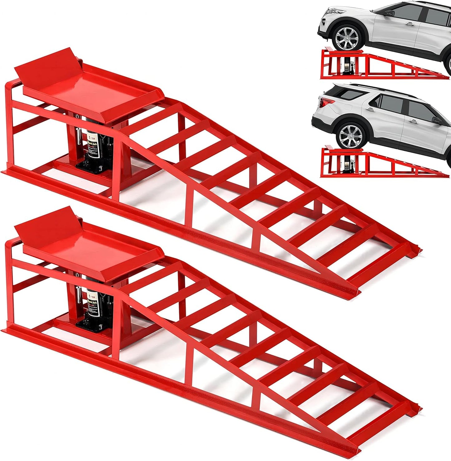 Heavy Duty Hydraulic Car Ramps for Vehicle Maintenance and Repairs