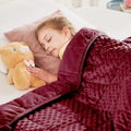 Weighted Blanket 5 lbs Small Burgundy - Cozy Breathable Kids' Throw