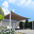HOMA 11 ft x 21 ft Brown Rectangle Sun Shade Sail Canopy - Durable UV