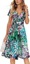 Floral Vacation Sundress with Pockets for Women - Midi Dress