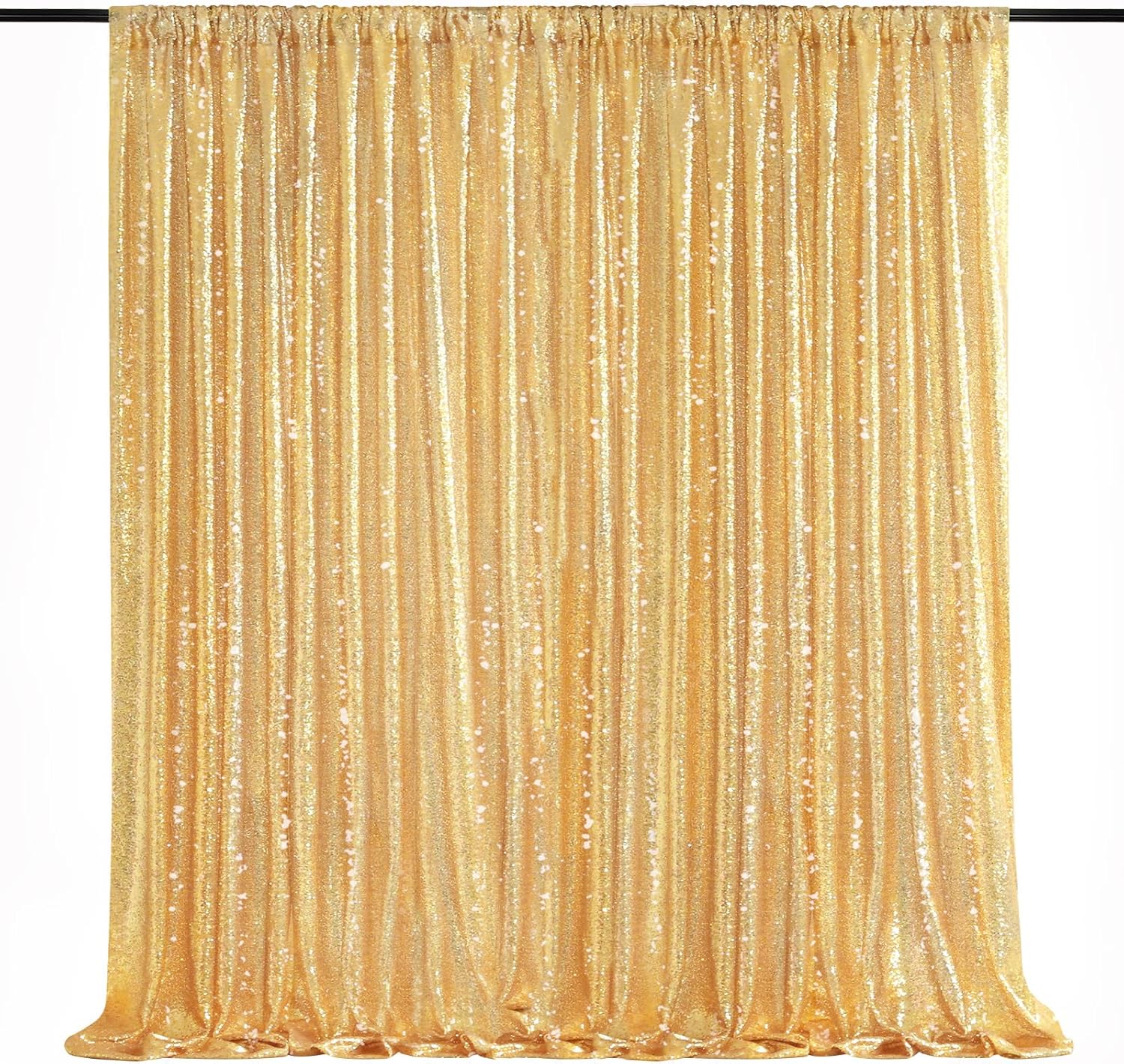 7ft x 7ft Gold Sequin Backdrop Curtain for Events and Photos