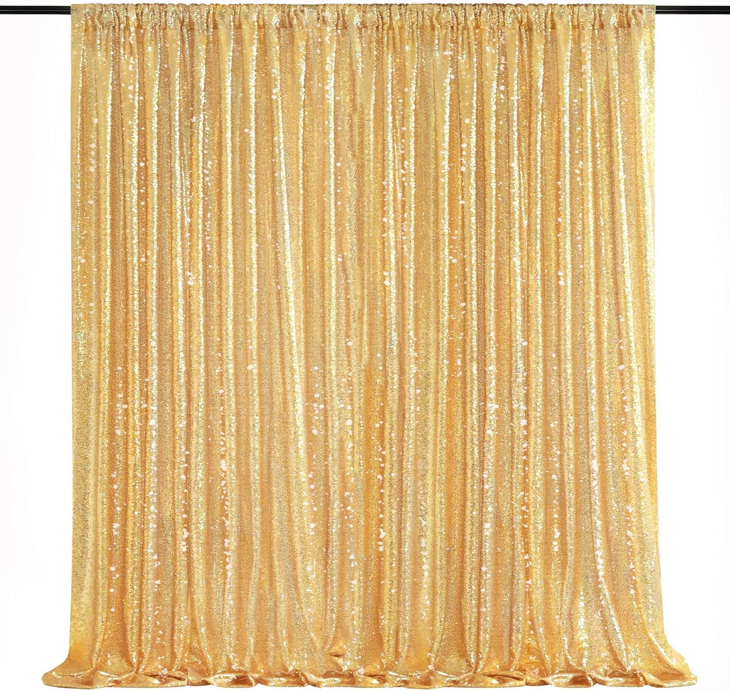 8ft x 8ft Gold Sequin Backdrop Curtain for Stunning Events
