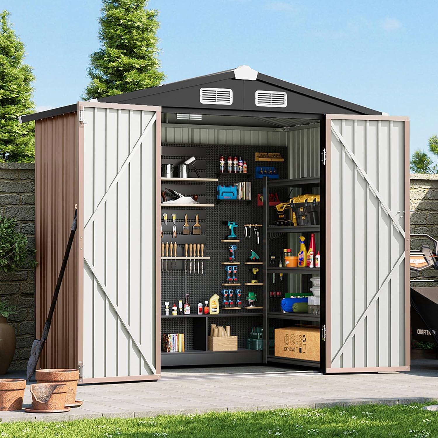 6x4 FT Outdoor Storage Shed for Garden Tools and More