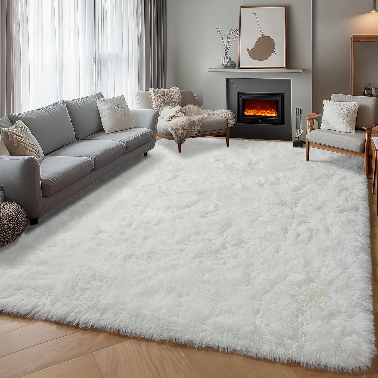 ONASAR Cream White Rugs for Living Room Bedroom Comfort